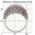 Jewellery Kingdom Cocktail Dome Inverted Cubic Zirconia Silver Rhodium Sparkling Ladies Pink Ring - Jewelry Rings - British D'sire