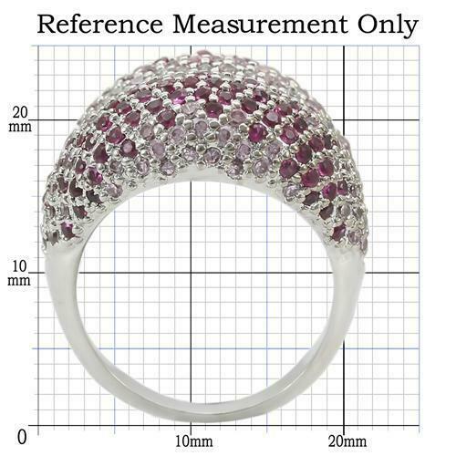 Jewellery Kingdom Cocktail Dome Inverted Cubic Zirconia Silver Rhodium Sparkling Ladies Pink Ring - Jewelry Rings - British D'sire