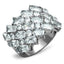 Jewellery Kingdom Cocktail Emerald Cut Band Ring (Silver) - Jewelry Rings - British D'sire