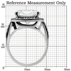 Jewellery Kingdom Cocktail Simulated Diamond Sparkling Stainless Steel Ladies Oval Ring - Jewelry Rings - British D'sire