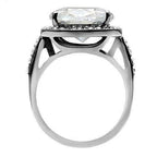 Jewellery Kingdom Cocktail Simulated Diamond Sparkling Stainless Steel Ladies Oval Ring - Jewelry Rings - British D'sire