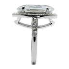 Jewellery Kingdom Cocktail Simulated Diamond Sparkling Stainless Steel Ladies Oval Ring - Jewelry Rings - British D'sire