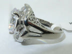 Jewellery Kingdom Cocktail Simulated Diamonds 8 Carat Big Ring (Silver) - Jewelry Rings - British D'sire