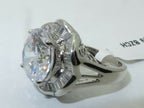 Jewellery Kingdom Cocktail Simulated Diamonds 8 Carat Big Ring (Silver) - Jewelry Rings - British D'sire