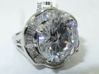 Jewellery Kingdom Cocktail Simulated Diamonds 8 Carat Big Ring (Silver) - Jewelry Rings - British D'sire
