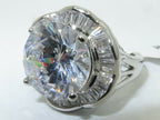 Jewellery Kingdom Cocktail Simulated Diamonds 8 Carat Big Ring (Silver) - Jewelry Rings - British D'sire