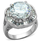 Jewellery Kingdom Cocktail Simulated Diamonds 8 Carat Big Ring (Silver) - Jewelry Rings - British D'sire