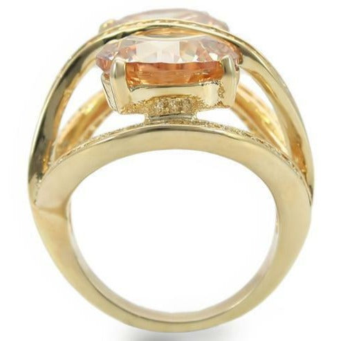 Jewellery Kingdom Cocktail Statement 8 CT Unique Ladies Champagne Gold Ring (Brown) Secondary image