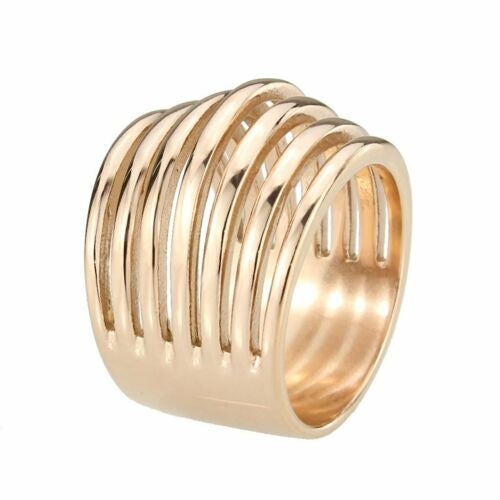 Jewellery Kingdom Comfort 14KT Wide Dome Open Stamped Ladies Ring Band (Rose Gold) - Rings - British D'sire