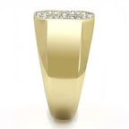 Jewellery Kingdom Cross Mens Signet Pinky Simulated Diamonds Steel Religious Ring (Gold) - Jewelry Rings - British D'sire