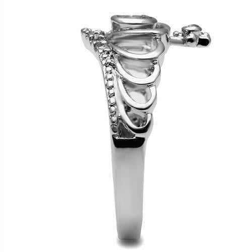 Jewellery Kingdom Cross Solitaire Stainless Steel Bezel Simulated Diamond Celtic Ladies Ring Secondary image