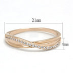 Jewellery Kingdom Crossover 4mm Cubic Zirconia Sterling Silver Ladies Rose Gold Band Ring - Jewelry Rings - British D'sire