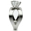 Jewellery Kingdom Crossover Heart Solitaire Stainless Steel 1.50 Carat Engagement Ring (Silver) - Jewelry Rings - British D'sire
