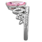Jewellery Kingdom Crown Tiera 2CT Sapphire Stainless Steel Cubic Zirconia Ladies Pink Marquise Ring - Jewelry Rings - British D'sire