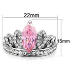 Jewellery Kingdom Crown Tiera 2CT Sapphire Stainless Steel Cubic Zirconia Ladies Pink Marquise Ring - Jewelry Rings - British D'sire