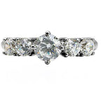 Jewellery Kingdom Cubic Ziconia Stainless Steel 3CT Sparkling Ladies Anniversary Ring (Silver) - Jewelry Rings - British D'sire
