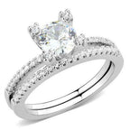Jewellery Kingdom Cubic Zirconia 1.50 CT Ladies Bridal Engagement Wedding Ring Set Band (Silver) - Jewelry Rings - British D'sire