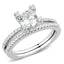 Jewellery Kingdom Cubic Zirconia 1.50 CT Ladies Bridal Engagement Wedding Ring Set Band (Silver) - Jewelry Rings - British D'sire