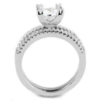 Jewellery Kingdom Cubic Zirconia 1.50 CT Ladies Bridal Engagement Wedding Ring Set Band (Silver) - Jewelry Rings - British D'sire