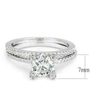 Jewellery Kingdom Cubic Zirconia 1.50 CT Ladies Bridal Engagement Wedding Ring Set Band (Silver) - Jewelry Rings - British D'sire