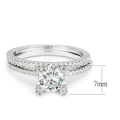 Jewellery Kingdom Cubic Zirconia 1.50 CT Ladies Bridal Engagement Wedding Ring Set Band (Silver) - Jewelry Rings - British D'sire