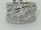 Jewellery Kingdom Cubic Zirconia 15mm Silver Rhodium Sparkling Handmade Ladies Band Ring - Jewelry Rings - British D'sire