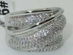 Jewellery Kingdom Cubic Zirconia 15mm Silver Rhodium Sparkling Handmade Ladies Band Ring - Jewelry Rings - British D'sire