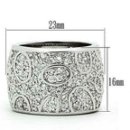 Jewellery Kingdom Cubic Zirconia 16mm Comfort Rhodium Sparkling Pave Ladies Wide Band Ring (Silver) - Jewelry Rings - British D'sire