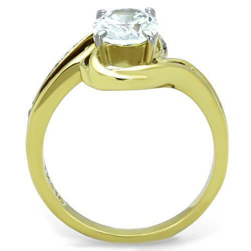 Jewellery Kingdom Cubic Zirconia 18kt Gold Swirl 1.50 Carat Gold Oval Ring - Jewelry Rings - British D'sire