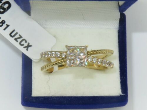 Jewellery Kingdom Cubic Zirconia 18kt Steel 1.50 Carat Gold Ladies Princess Ring (Clear) Secondary image