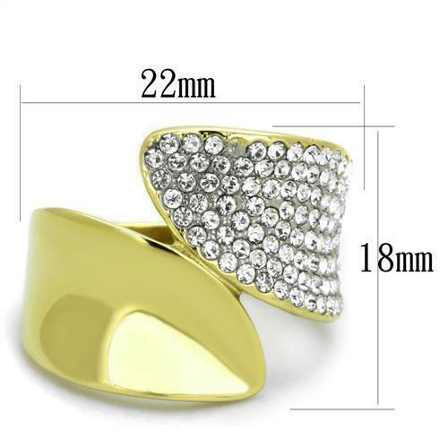 Jewellery Kingdom Cubic Zirconia 18Kt Steel Band Super Sparkling Pave Comfort Ladies Gold Ring Secondary image