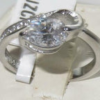 Jewellery Kingdom Cubic Zirconia 1CT Accents Silver Stainless Steel Arrow Head Ladies Pear Ring - Jewelry Rings - British D'sire