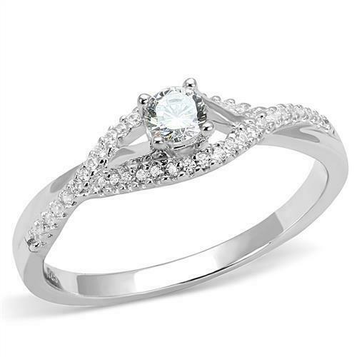 Jewellery Kingdom Cubic Zirconia 1CT Accents Sterling Ladies Engagement Solitaire Ring (Silver) - Jewelry Rings - British D'sire Main image