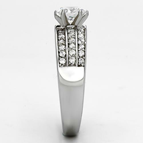 Jewellery Kingdom Cubic Zirconia 2 CT Solitaire Accents Stainless Steel Engagement Ladies Silver Ring - Jewelry Rings - British D'sire