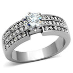 Jewellery Kingdom Cubic Zirconia 2 CT Solitaire Accents Stainless Steel Engagement Ladies Silver Ring - Jewelry Rings - British D'sire