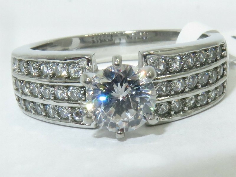 Jewellery Kingdom Cubic Zirconia 2 CT Solitaire Accents Stainless Steel Engagement Ladies Silver Ring - Jewelry Rings - British D'sire
