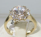 Jewellery Kingdom Cubic Zirconia 2 CT Steel 18KT Dress Sparkling Engagement Ladies Ring (Gold) - Jewelry Rings - British D'sire