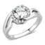Jewellery Kingdom Cubic Zirconia 225 CT Swirl Stainless Steel Pretty Ladies Solitaire Ring (Silver) - Jewelry Rings - British D'sire