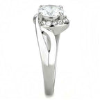 Jewellery Kingdom Cubic Zirconia 225 CT Swirl Stainless Steel Pretty Ladies Solitaire Ring (Silver) - Jewelry Rings - British D'sire