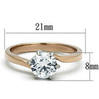 Jewellery Kingdom Cubic Zirconia 23CT Steel Solitaire Engagement Ring (Rose Gold) - Engagement Rings - British D'sire