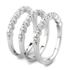 Jewellery Kingdom Cubic Zirconia 3 Bands Eternity Rhodium Ladies Stacking Ring Set (Silver) - Jewelry Rings - British D'sire