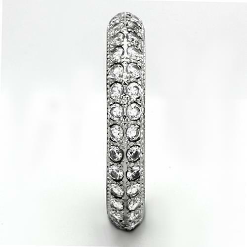 Jewellery Kingdom Cubic Zirconia 4mm Full Eternity Stainless Steel Silver Stacking Wedding Ring Band Secondary image