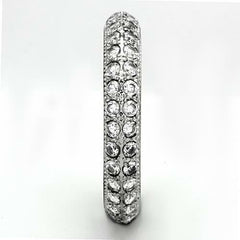 Jewellery Kingdom Cubic Zirconia 4mm Full Eternity Stainless Steel Silver Stacking Wedding Ring Band - Jewelry Rings - British D'sire