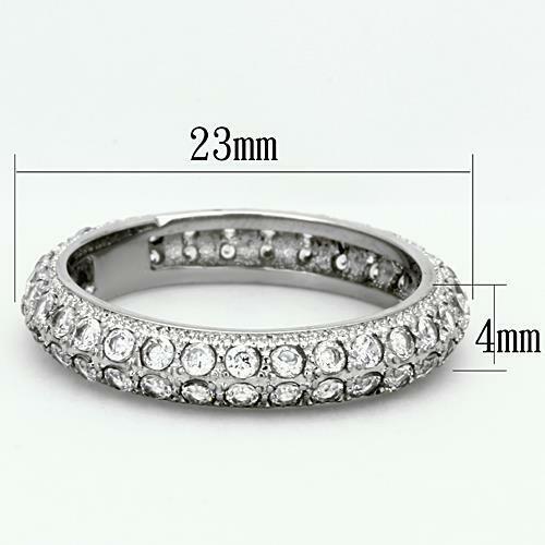 Jewellery Kingdom Cubic Zirconia 4mm Full Eternity Stainless Steel Silver Stacking Wedding Ring Band - Jewelry Rings - British D'sire