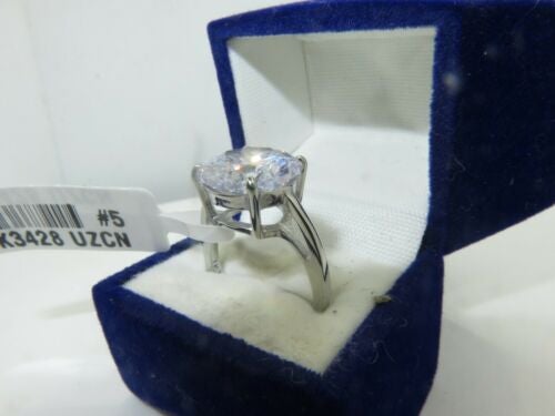 Jewellery Kingdom Cubic Zirconia 5 CT Stainless Steel Super Sparkling Ladies Solitaire Ring (Silver) - Jewelry Rings - British D'sire