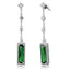 Jewellery Kingdom Cubic Zirconia 53mm Dangle Drop Sterling Silver 925 Elegant Emerald Silver Earrings - Earrings - British D'sire