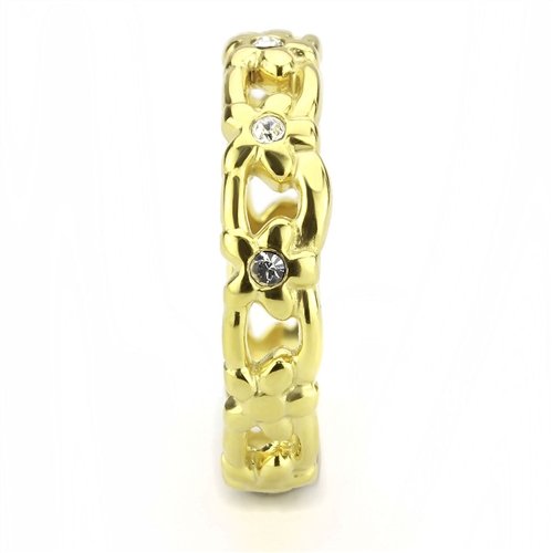 Jewellery Kingdom Cubic Zirconia 5mm Wedding Eternity 18kt Steel Ladies Gold Band Ring Secondary image