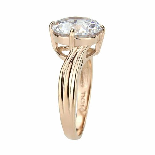 Jewellery Kingdom Cubic Zirconia 7CT Big Bold Sparkling Ladies Solitaire Ring (Rose Gold) - Jewelry Rings - British D'sire