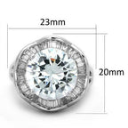 Jewellery Kingdom Cubic Zirconia 8 CT Silver Baguettes Rhodium Statement Sparkle Ladies Cocktail Ring - Jewelry Rings - British D'sire