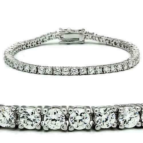 Jewellery Kingdom Cubic Zirconia 9 Carats Ladies Tennis Bracelet (Silver) - Bracelets & Bangles - British D'sire Main image